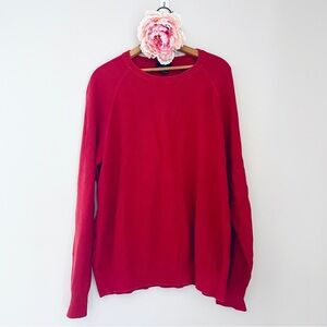 Brooks Brothers Thermal Long Sleeve Crew Neck Top Extra Large XL Red Cotton